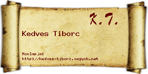 Kedves Tiborc névjegykártya